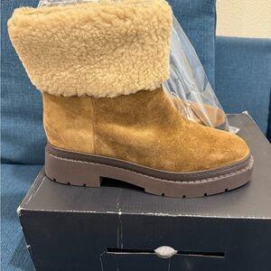 Brand New in Box Marc Fisher Tan Suede Winter Boots